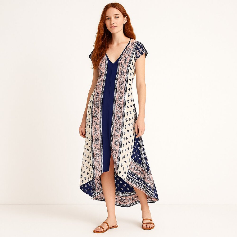 MEAVE Anthropologie Summertide Swing Dress capelet floral print size XS